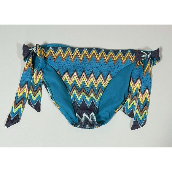 Perry Ellis Blue Zigzag Tankini Bikini Bottoms Swimwear Bathing Suit Size M 🤎✨